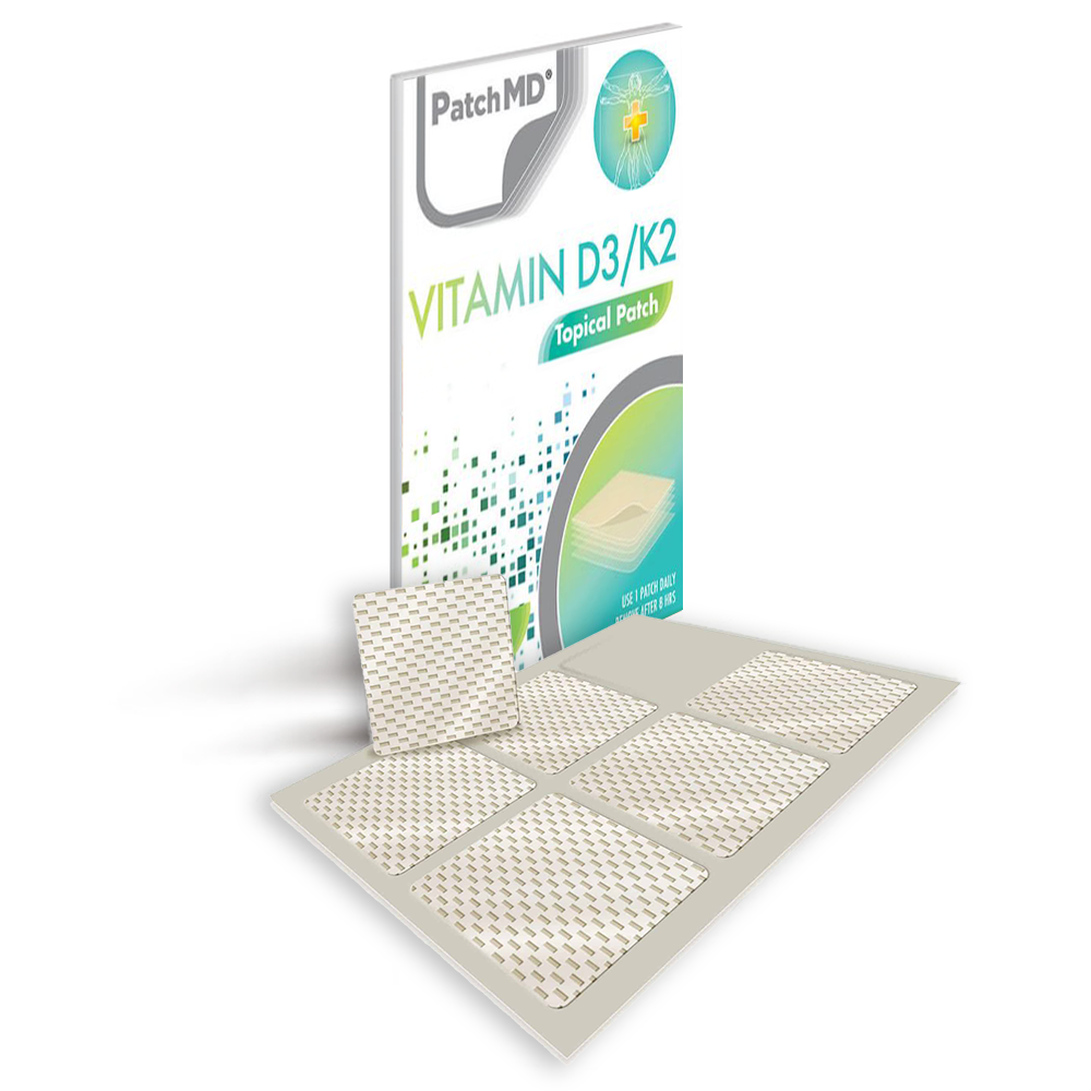 PatchMD D3/K2 Plus Topical Patch - 30 Daily Patches