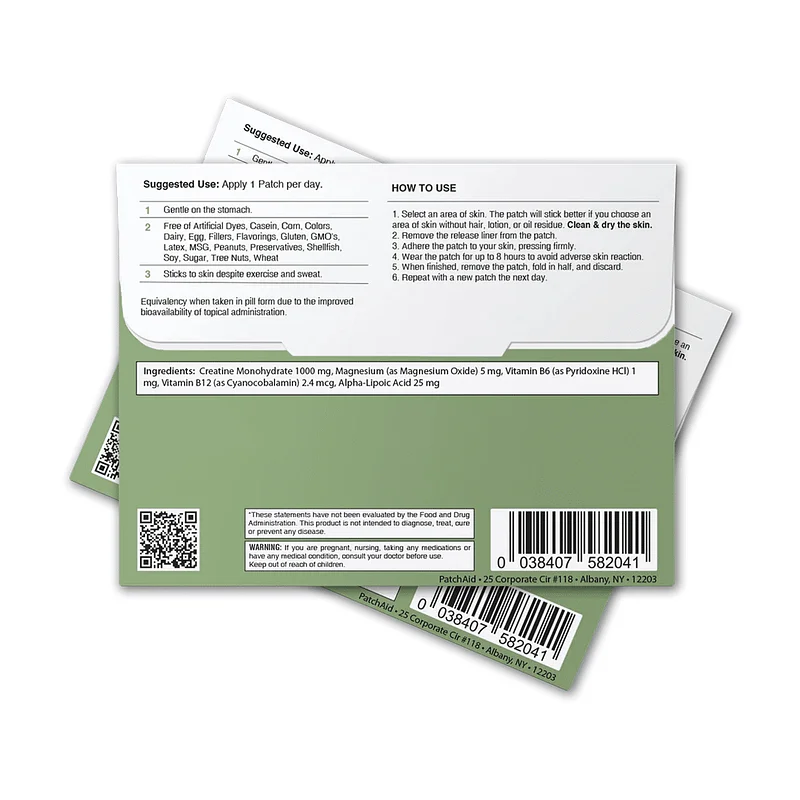 Patch Aid Creatine Monohydrate Topical Patch - 30 Daily Patches