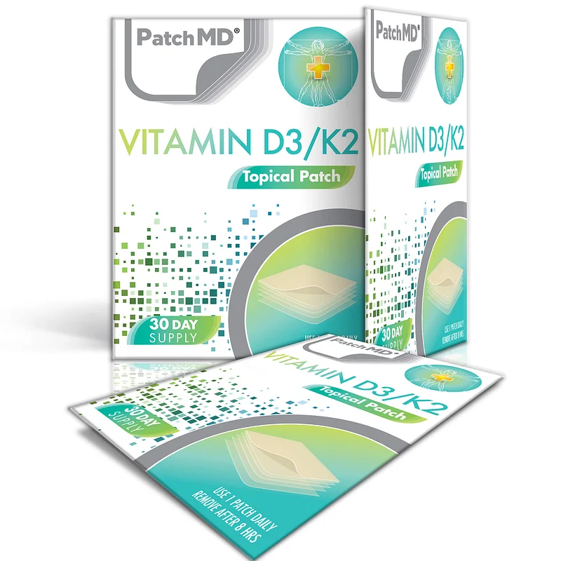 PatchMD D3/K2 Plus Topical Patch - 30 Daily Patches